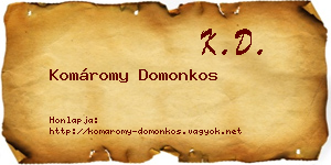 Komáromy Domonkos névjegykártya
